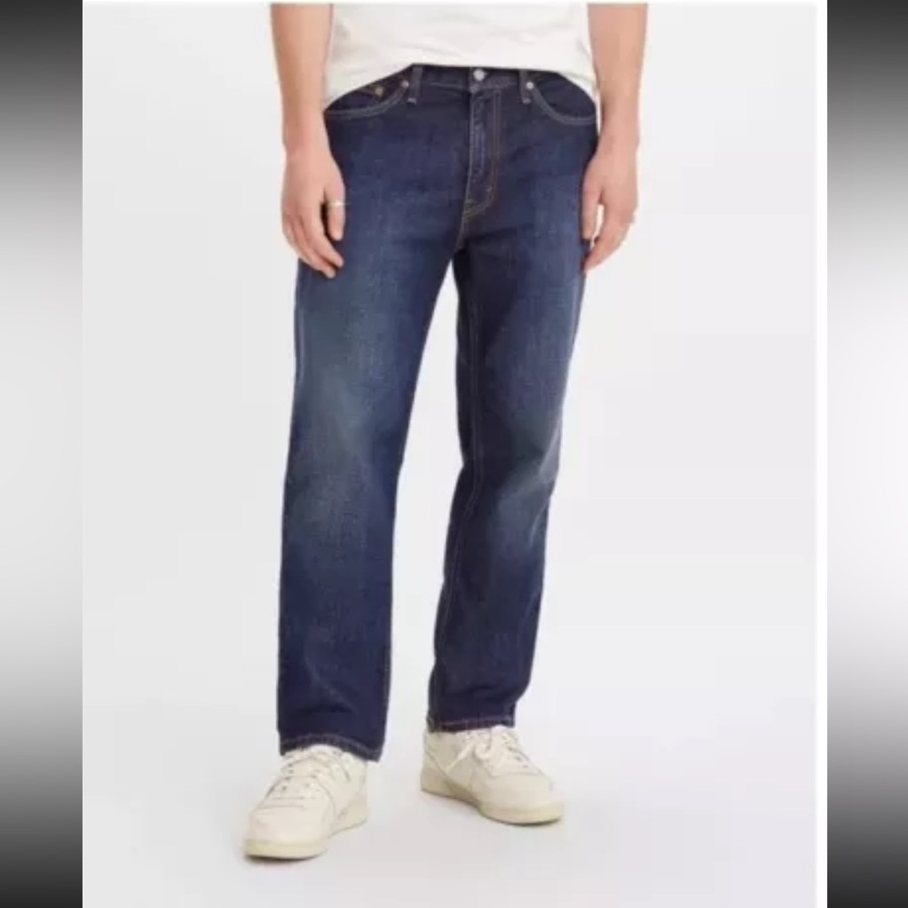 Levi's Men's Mid Rise Tapered Leg Athletic Jeans Stretch, Dark Blue Denim, 36x34